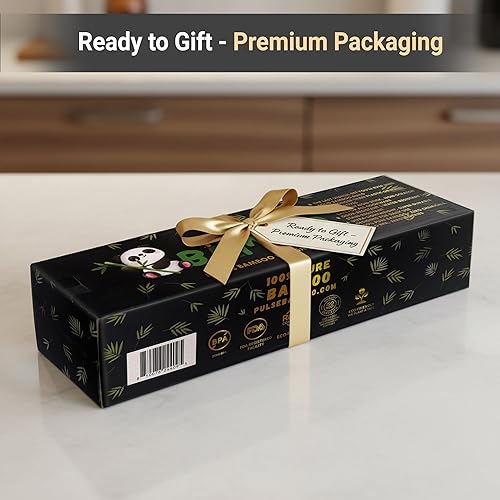 Miniatura 3 de Juego de utensilios de bambú de 8 piezas con soporte, utensilios de cocina de bambú antiarañazos de alta calidad para utensilios de cocina