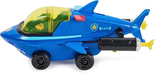 Miniatura 9 de Paw Patrol Aqua Pups, Chase - Vehículo transformador de tiburón con figura de acción coleccionable, juguetes para niños a partir de 3 años