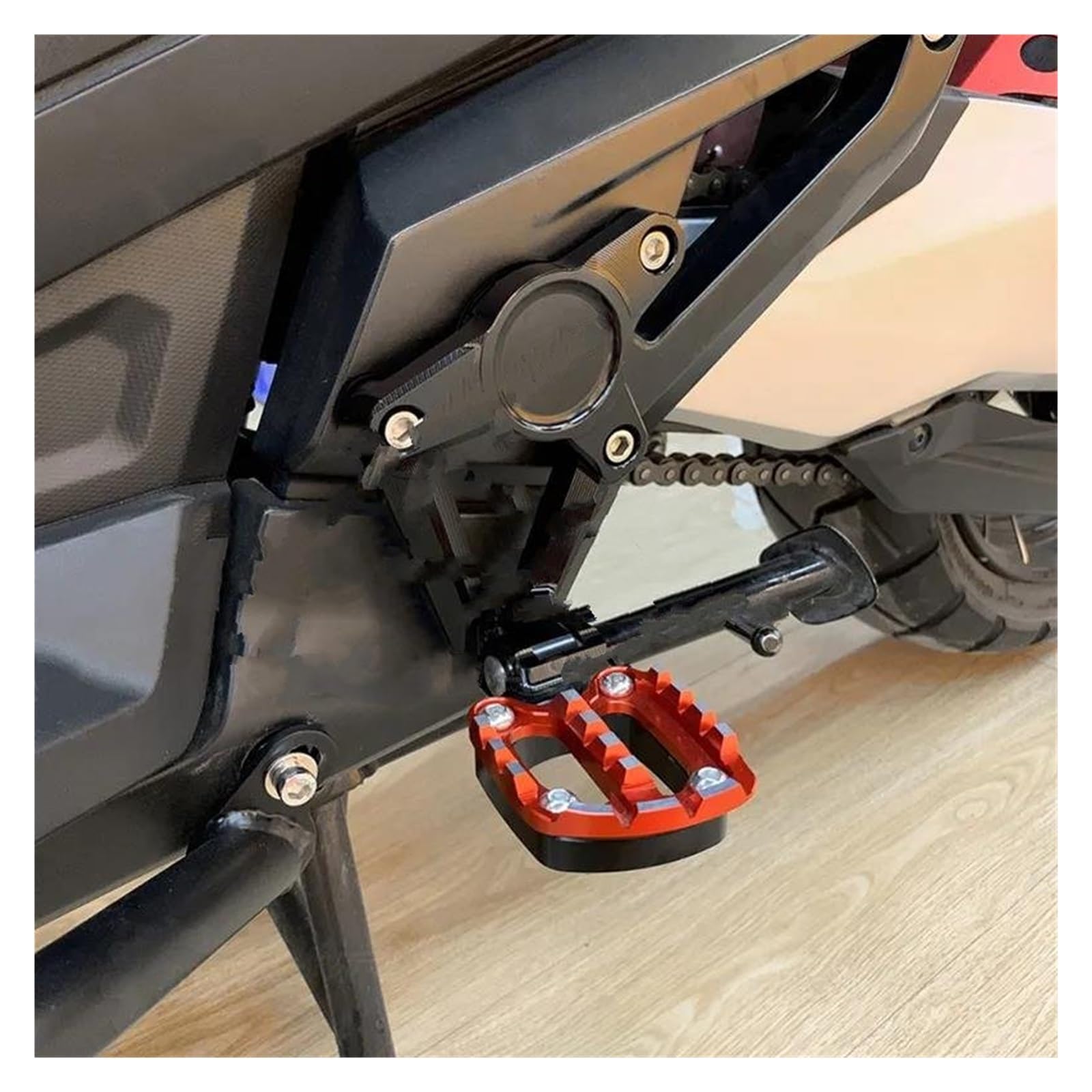 Pedali/pedane Posteriori Per Honda X-ADV 750 (2017-2020) - In Alluminio 6061, Colore Nero/rosso, Per Passeggero
