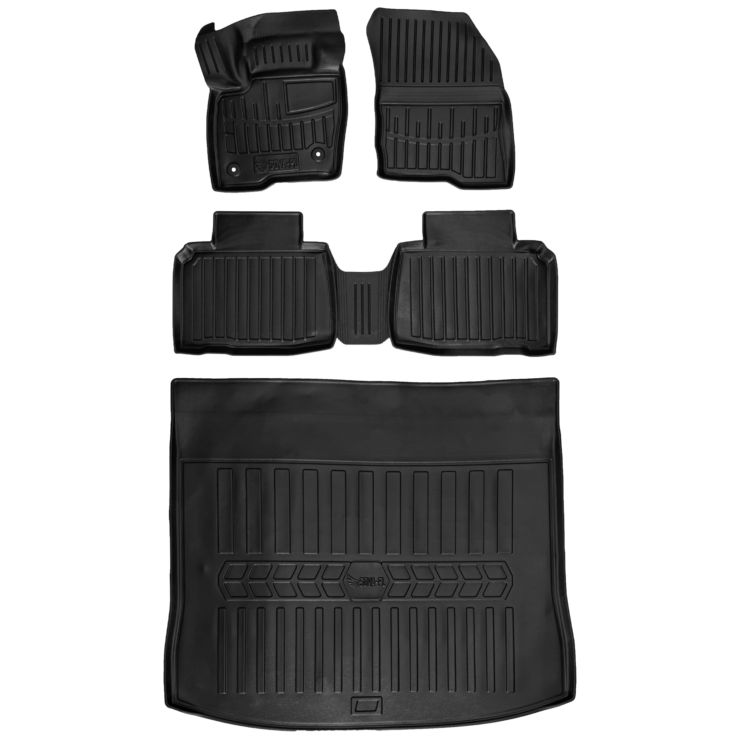 Gumowy zestaw dywaniki i mata pasujące do Ford Edge II CD539 (2014-2024) odległość mi=>