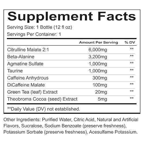 Vista 24 de REDCON1 Total War Listo para Beber Preentrenamiento, Oso de goma agria – 350 mg de cafeína RTD de acción rápida – Beta alanina + malato de citrulina