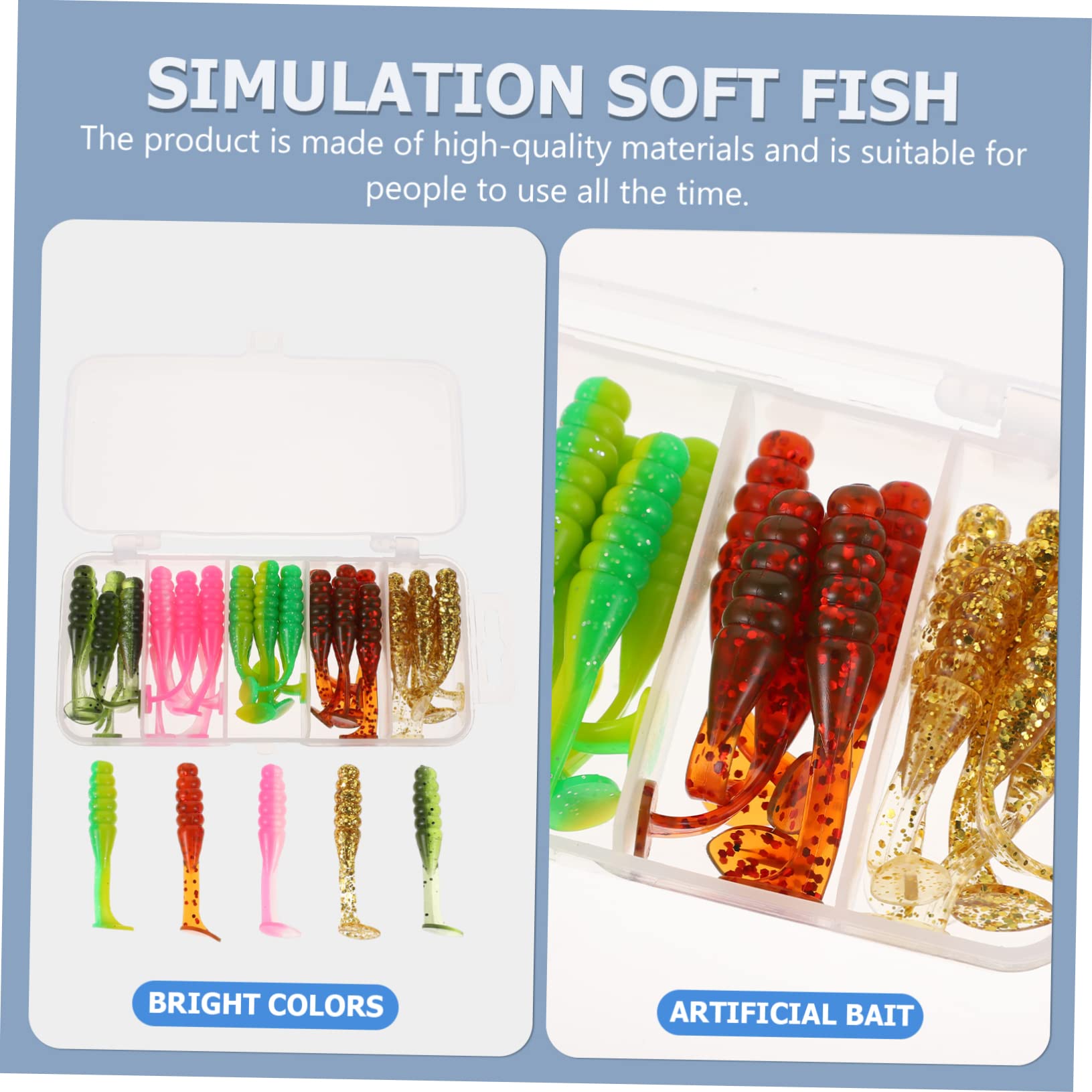 Milisten Leurre Souple De Simulation Pôle pour La Pêche Océan Leurres De Basse Plombs Appât Poisson Pince Carpe De Canne À Pêche Moulinets De Pêche Filet PVC