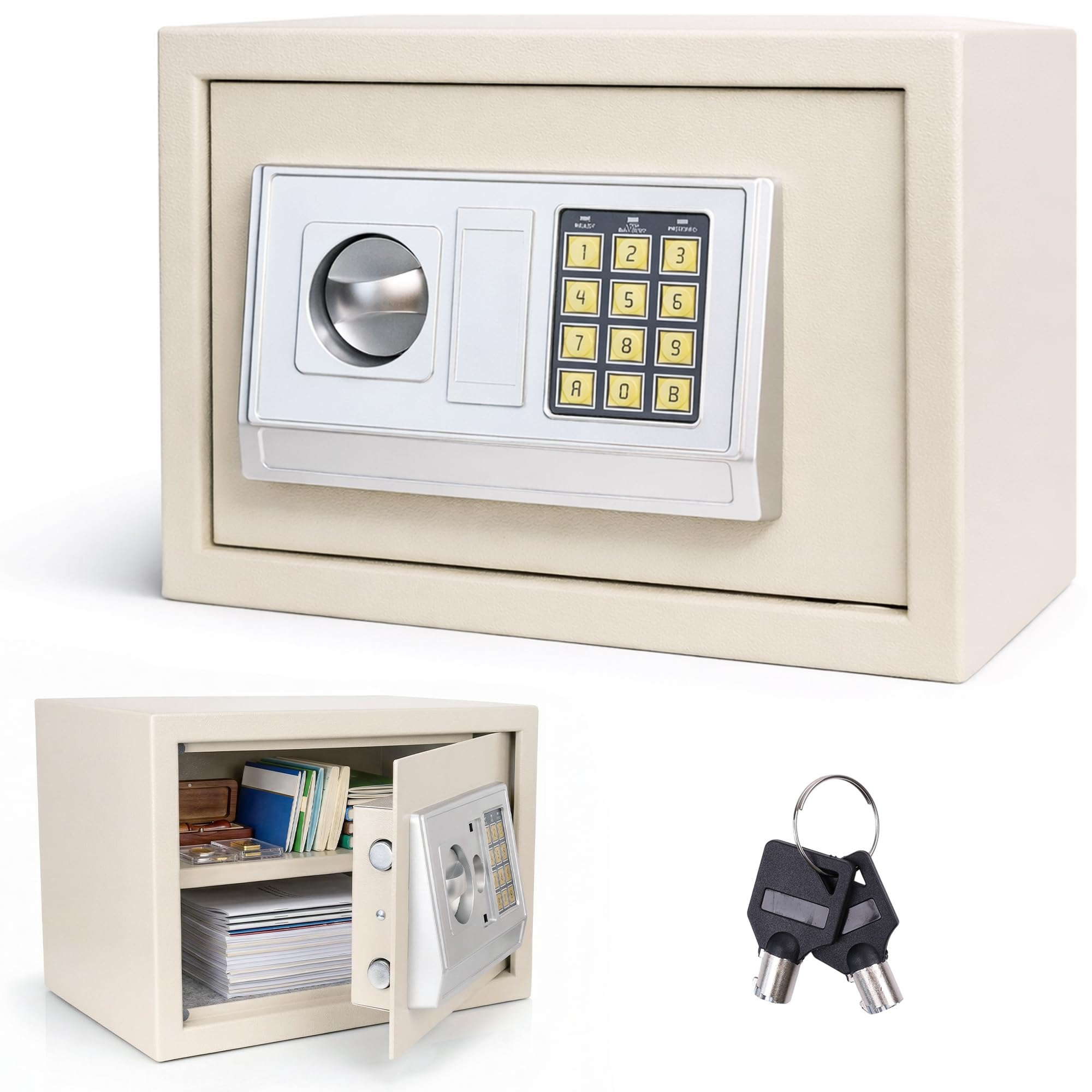 Amazon.co.jp: [MRG] 家庭用 金庫 テンキー式 A4対応 電子金庫 18.5L