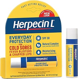 Herpecin L Lip Balm Stick, SPF 30 & Lysine, Multi, Lemon, 0.1 Oz