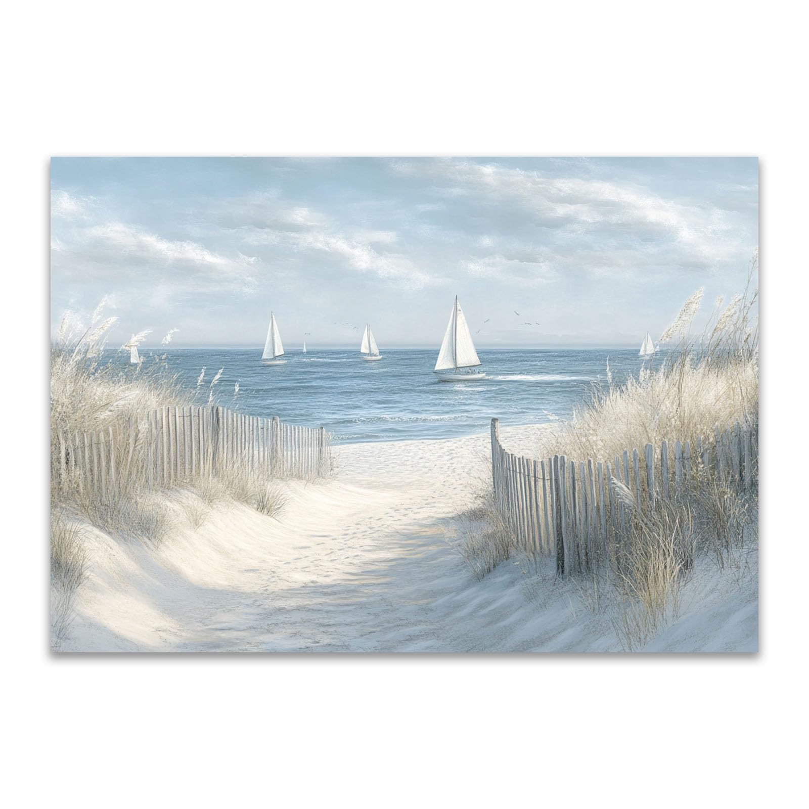 HUYEEI Canvas Wall Art, Natural scenery by the sea canvas artwork for wall, Suitable for living room, bedroom, office, etc. - 50x70cm Unframed(white)