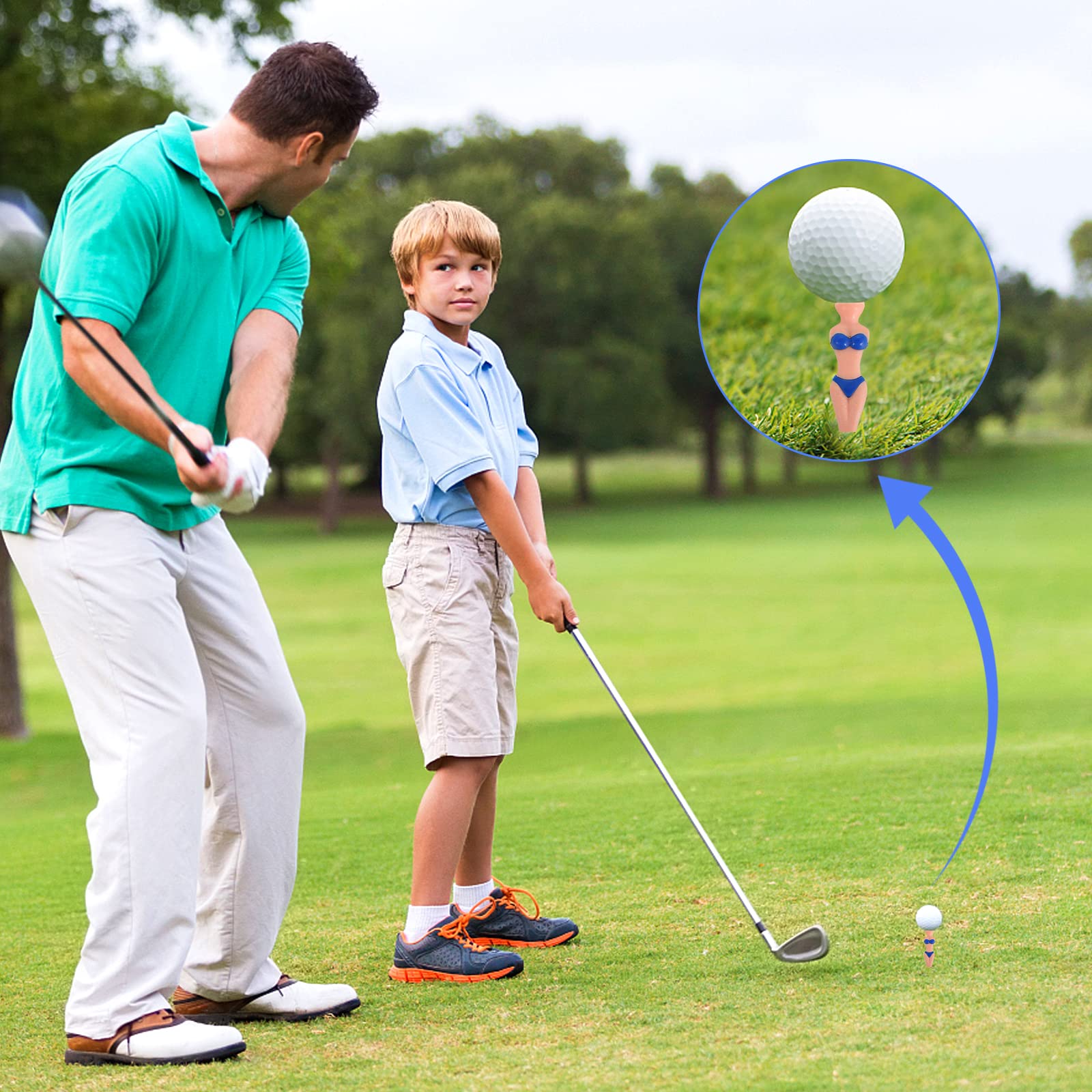 Zabawne koszulki golfowe dla kobiet i dziewcząt, 76 mm, 76 mm, z tworzywa sztucznego, do golfa, do domu, bikini, golfa, akcesoria do golfa (5 sztuk)