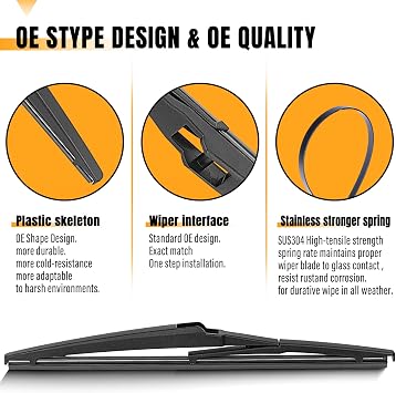 AUTOBOO 11 Inch Rear Wiper Blade Replacement for 2014-2022 Jeep Grand Cherokee, 2012-2017 Toyota Prius V, 2003-2008 Matrix, 2010-2019 Kia Soul - High Performance Original Replacement (Pack of 1)