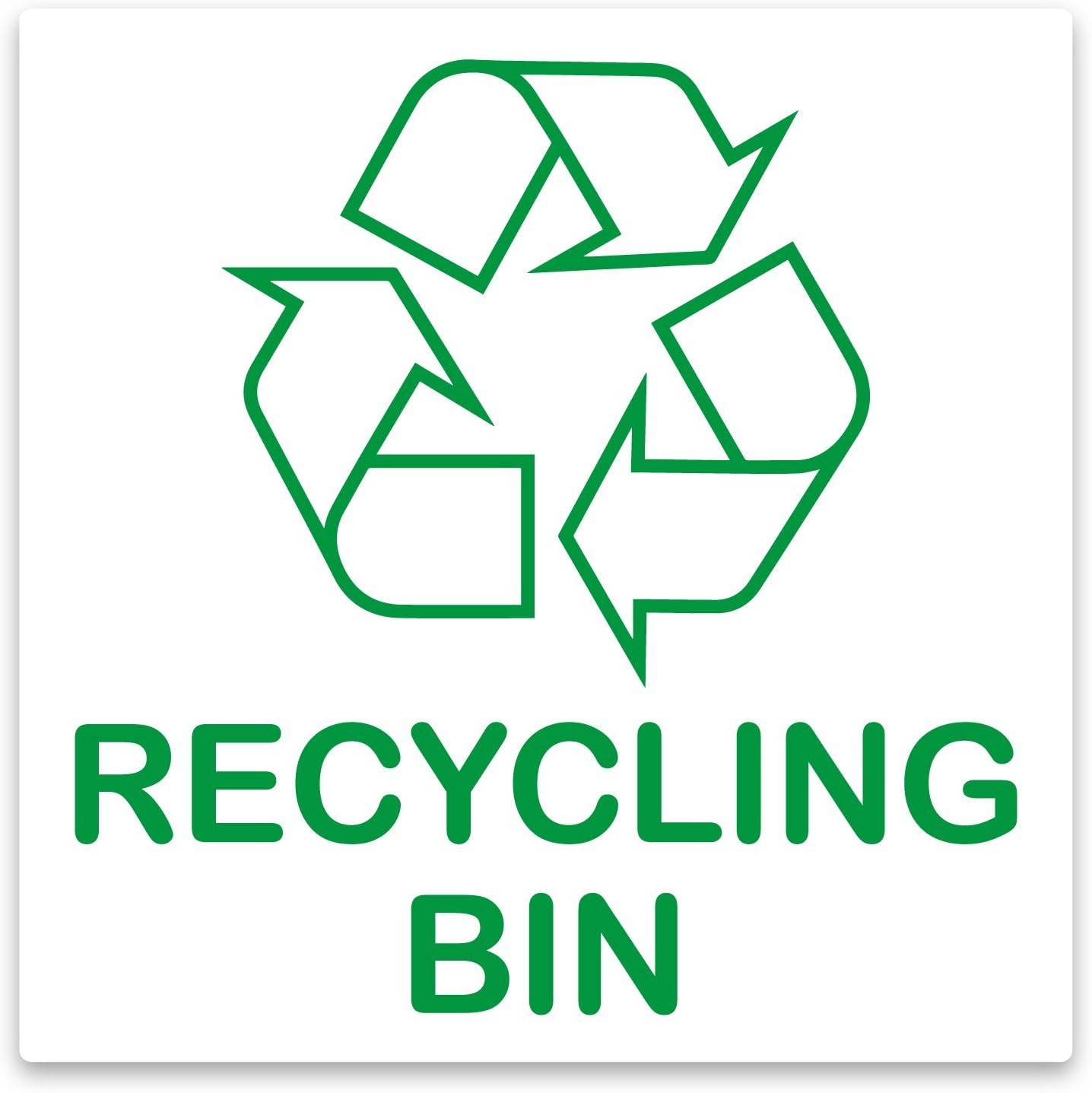 stika.co Recycling Bin Stickers - 87x87mm Self-Adhesive Vinyl Labels with BS EN ISO 7010 Compliant Symbols - Waterproof Waste Separation Signs, Clear, Pack of 2