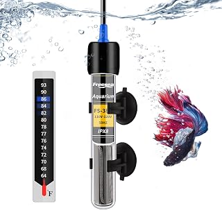 FREESEA Aquarium Fish Tank Heater: 25 Watt Mini Submersible Heater Adjustable Thermostat for 1-5 Gallon Betta | Turtle