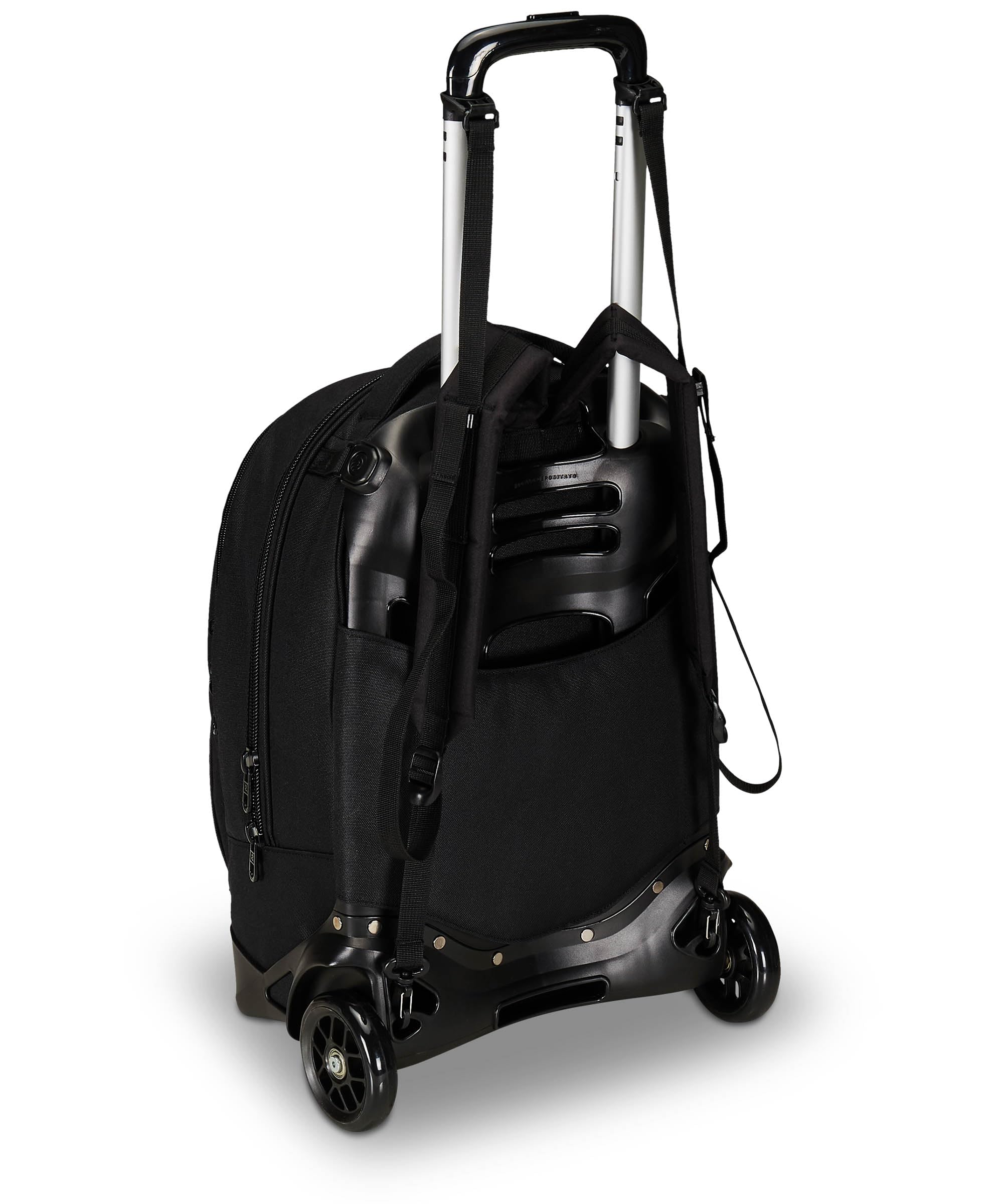 Invicta Trolley Scuola New Tech Solid, Nero, 3 in 1, Zaino con Carrello Sganciabile, Multi tasche, Maxi Capienrte, Scuola, Viaggio e Tempo Libero, Ragazzi