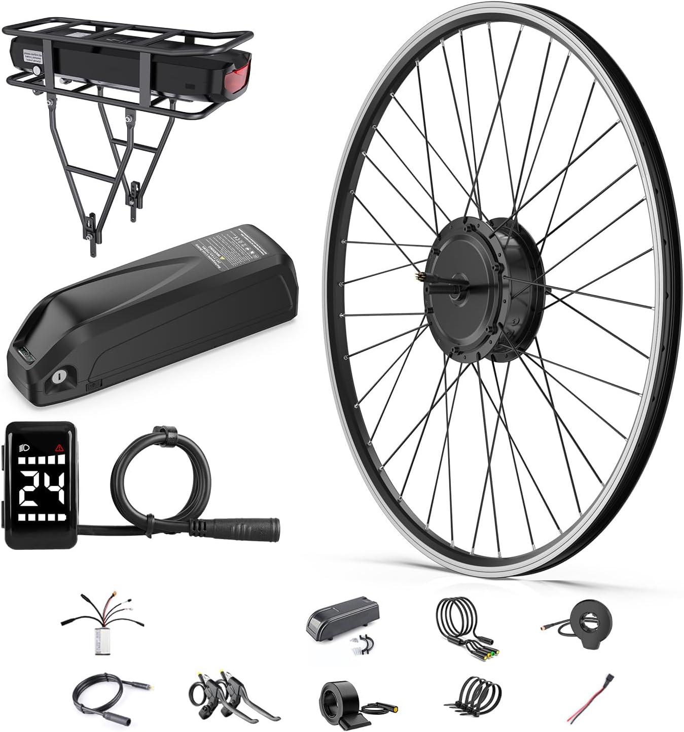 BAFANG G020 48V 500W Front Hub Motor Electric Bike Conversion Kit for 20"/26"/700C Wheel Drive Engine with LCD Display &Optional Ebike Battery