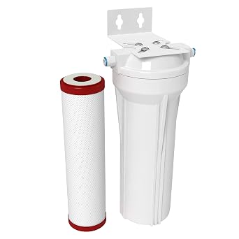 AquaticLife Carbon Plus Water Filter System, 10 x 2.5 in | Reduces chlorine and chloramine for freshwater aquarium water or as pretreatment before RO and RO/DI systems