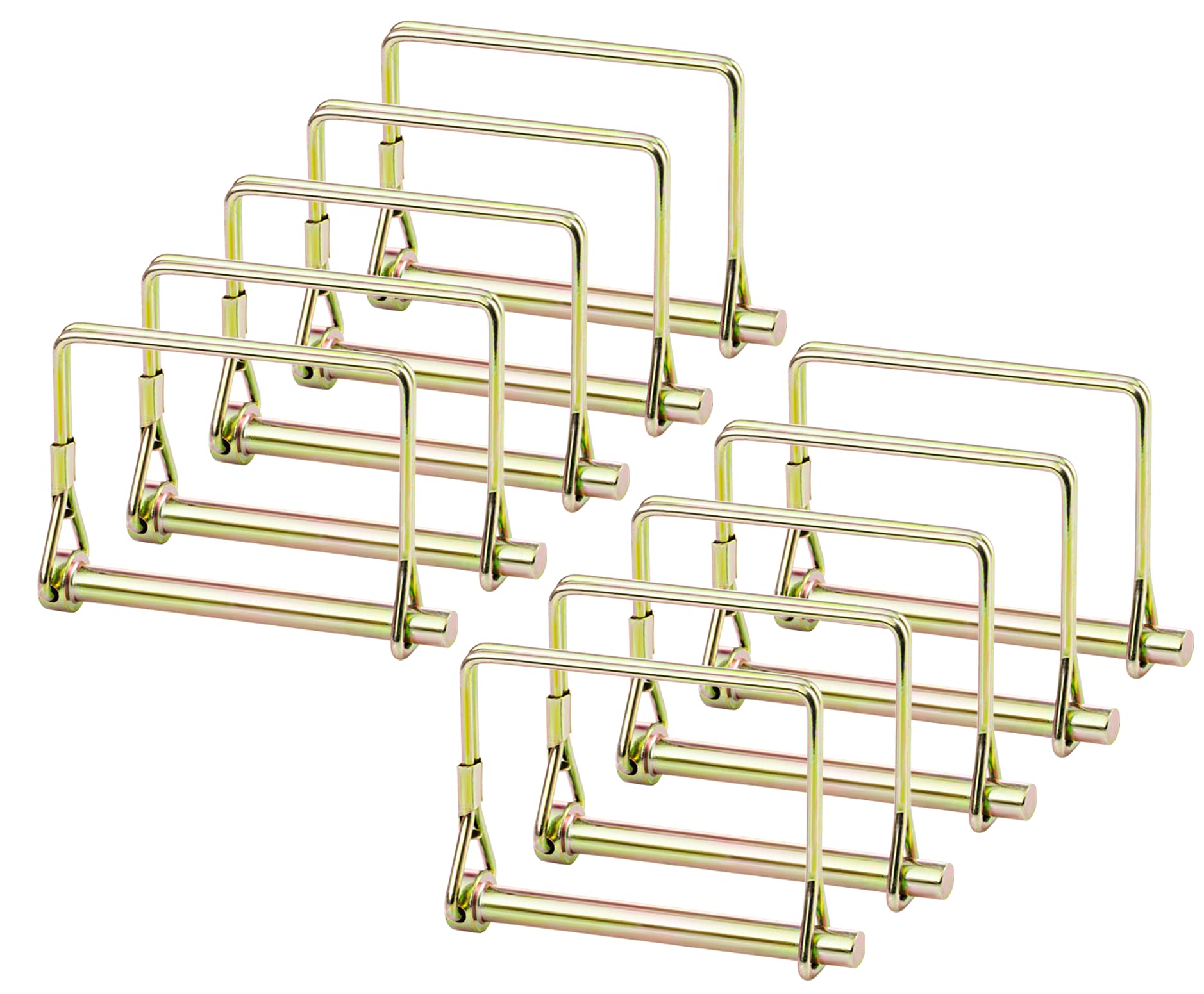 Trailer Safety Coupler Pin, Square PTO Pin ¼ Inch Shaft Locking Pin for Farm Trailers Wagons Lawn Hitches and Garden (Pack of 10)