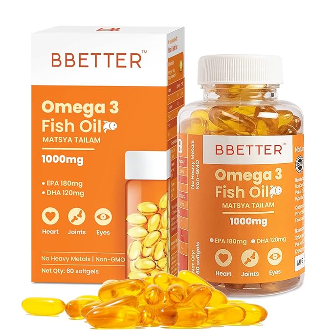 BBETTER Omega 3 Fish Oil Capsules For Heart, Fish Oi BBETTER Omega 3 Fish Oil Capsules For Heart, Fish Oi