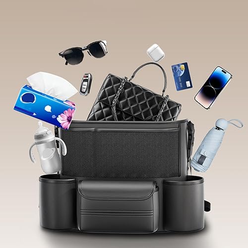 Miniatura 7 de Car Handbag Holder,Leather Toy Holder - Snack Organizer - for Automotive Car Vehicle SUV Seat Backseat Purse Handbag Cup Snack Phone