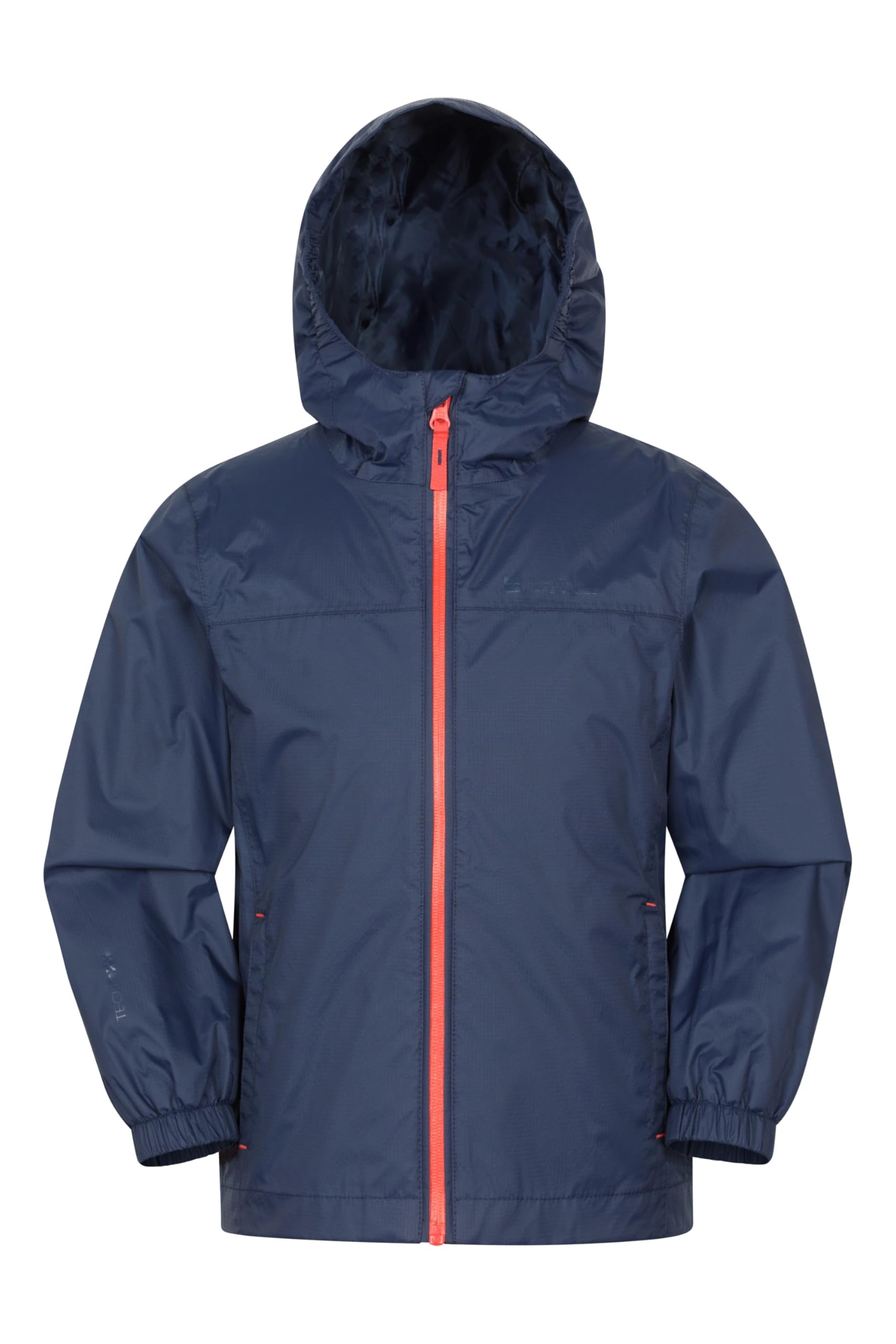 Mountain Warehouse Torrent Kids Waterproof Rain Jacket - Taped Seams Raincoat, Lightweight, Breathable, Girls & Boys - Spring Summer, Wet Weather Blue (Plain) Teen Size 13 Years