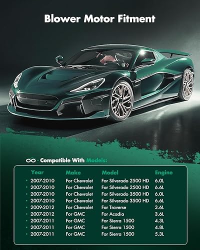 Vista 705 de SCITOO 700188 Reemplazo del motor del ventilador HVAC con jaula de ventilador para Toyota Tacoma 2005-2015, reemplazo OE - 87103-04043, 87103-04044