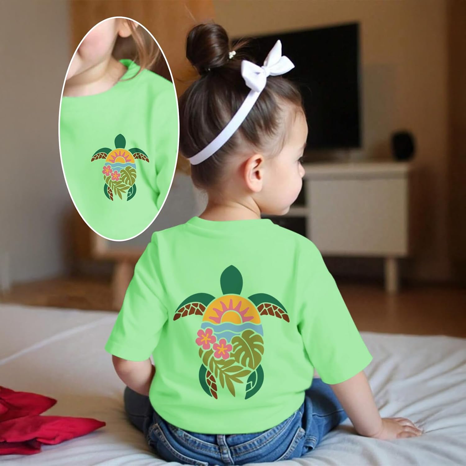 Girls Hawaiian Shirt Beach Summer Vibes Shirts Cute Flower Sea Turtle Graphic Tees Tropical Vacation Cotton Tops