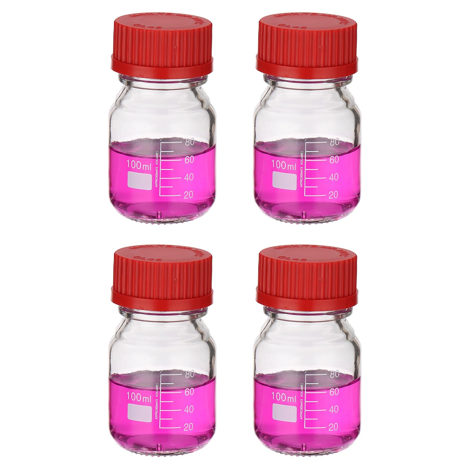 PATIKIL Laborflaschen 100 Ml – Borosilikatglas Mit Blauem GL32 Schraubdeckel, 10 Stück, Auslaufsicher, Hitzebeständig, Ideal Für Reagenzien & Flüssigkeiten