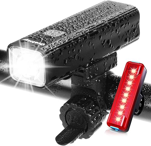 Luz de bicicleta recargable USB de 1000 lúmenes, batería de 4000 mAh con función de banco de energía, faro delantero y trasero de bicicleta súper