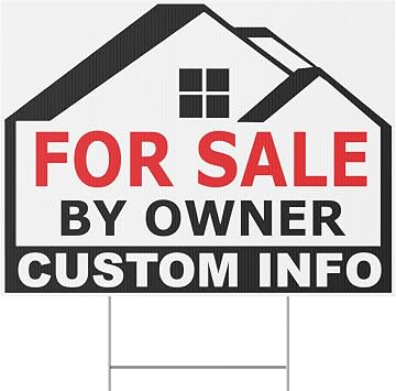 For Sale By Owner Yard Sign Custom 24x18 Inches