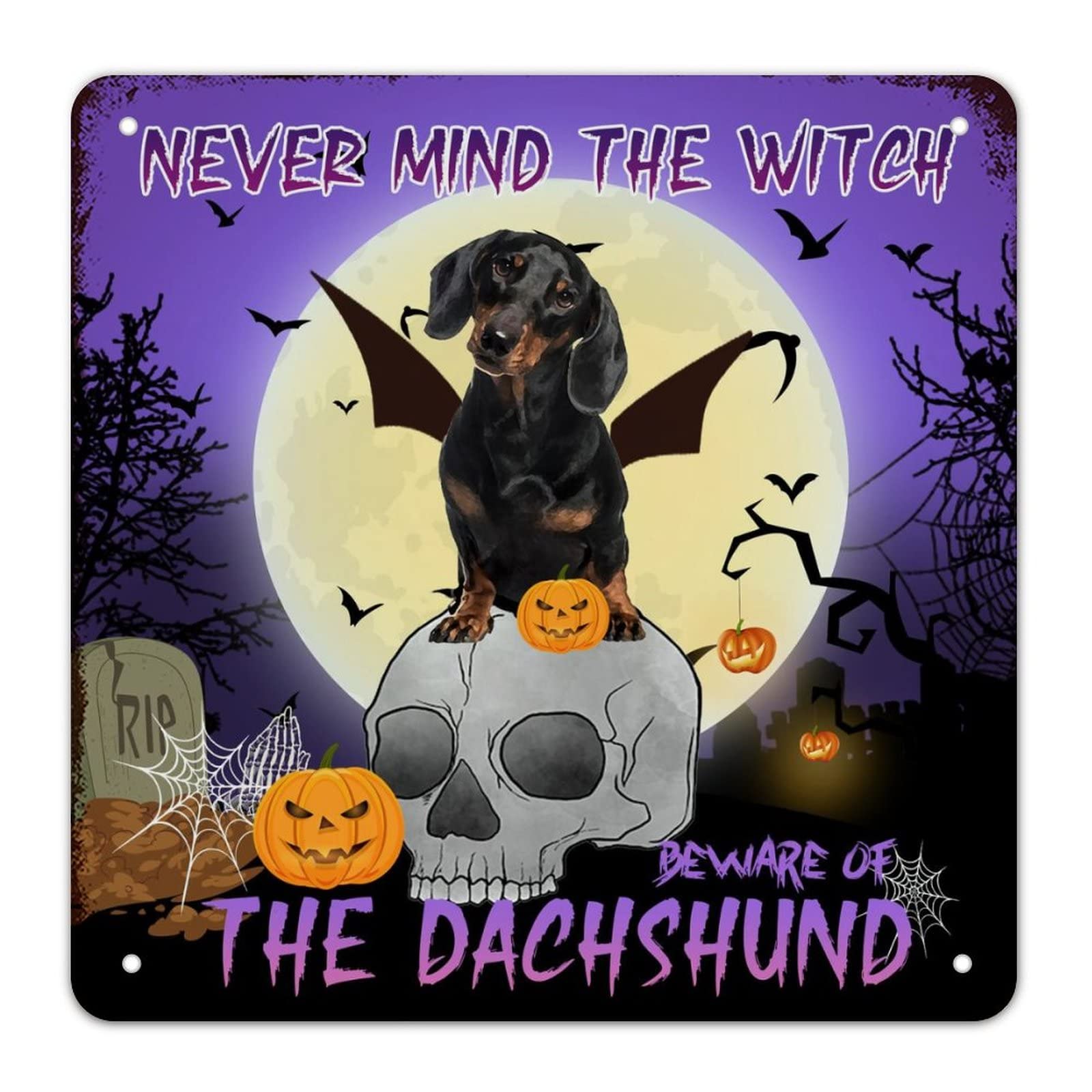 Art mural rustique Halloween avec chien Yorkie et chauve-souris
