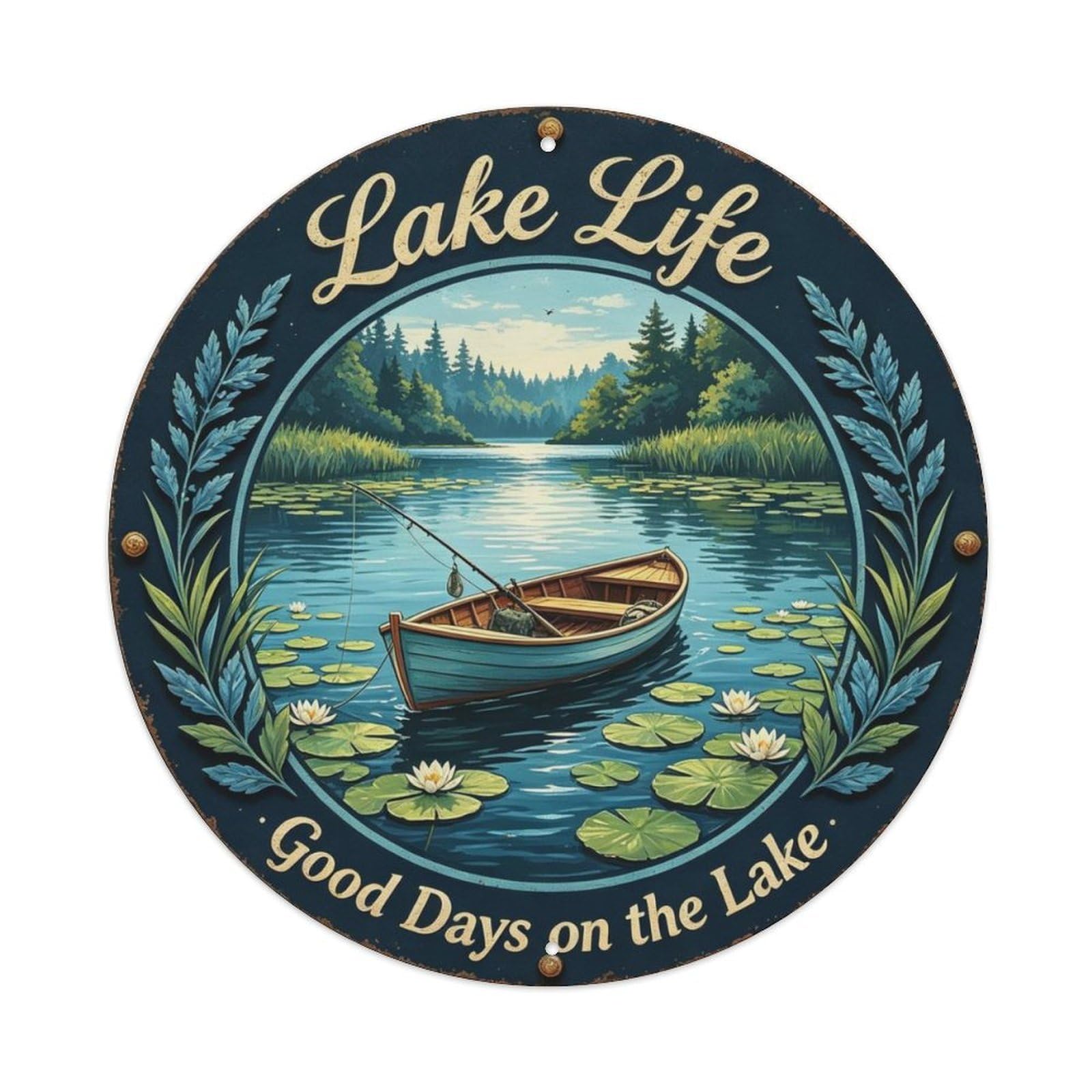 Good Days On The Lake Metal Tin Sign Plaque