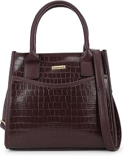 Fastrack Croco Textured Satchel for Women, Girls and Ladies | with Adjustable Sling Strap and Zip Closure | Ladies Purse H... Price In India