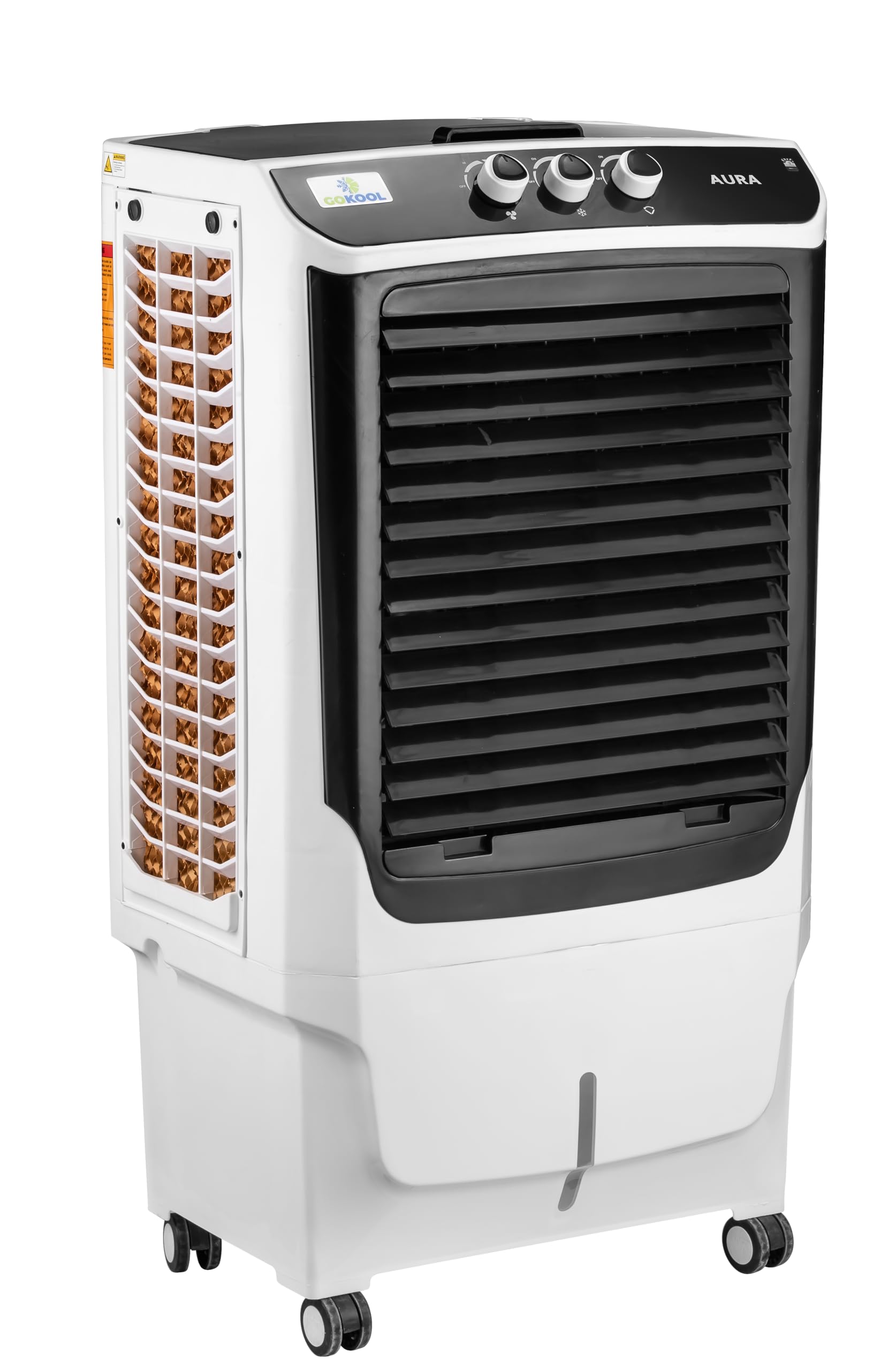 AURA 75 L Room/Personal Air Cooler – Powerful Air Throw, Energy Efficient Cooling, Honeycomb Pads, Castor Wheels
