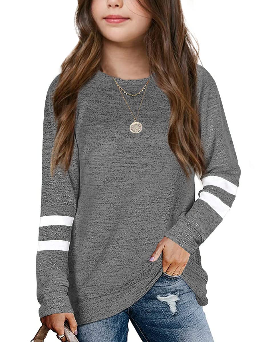 Apbondy Girls Shirts Casual Long Sleeve Crewneck Loose Sweatshirts
