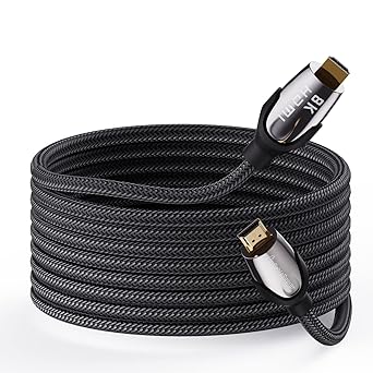 Long 8K HDMI 2.1 Cable 50FT, 48Gbps Ultra HD Lead High Speed Cord Connector, Supports 8K@60HZ, 4K@120Hz, eARC HDR10, HDCP 2.2/2.3 Dolby, VRR, Compatible with Fire TV/Roku TV/PS5/Xbox X/Switch etc