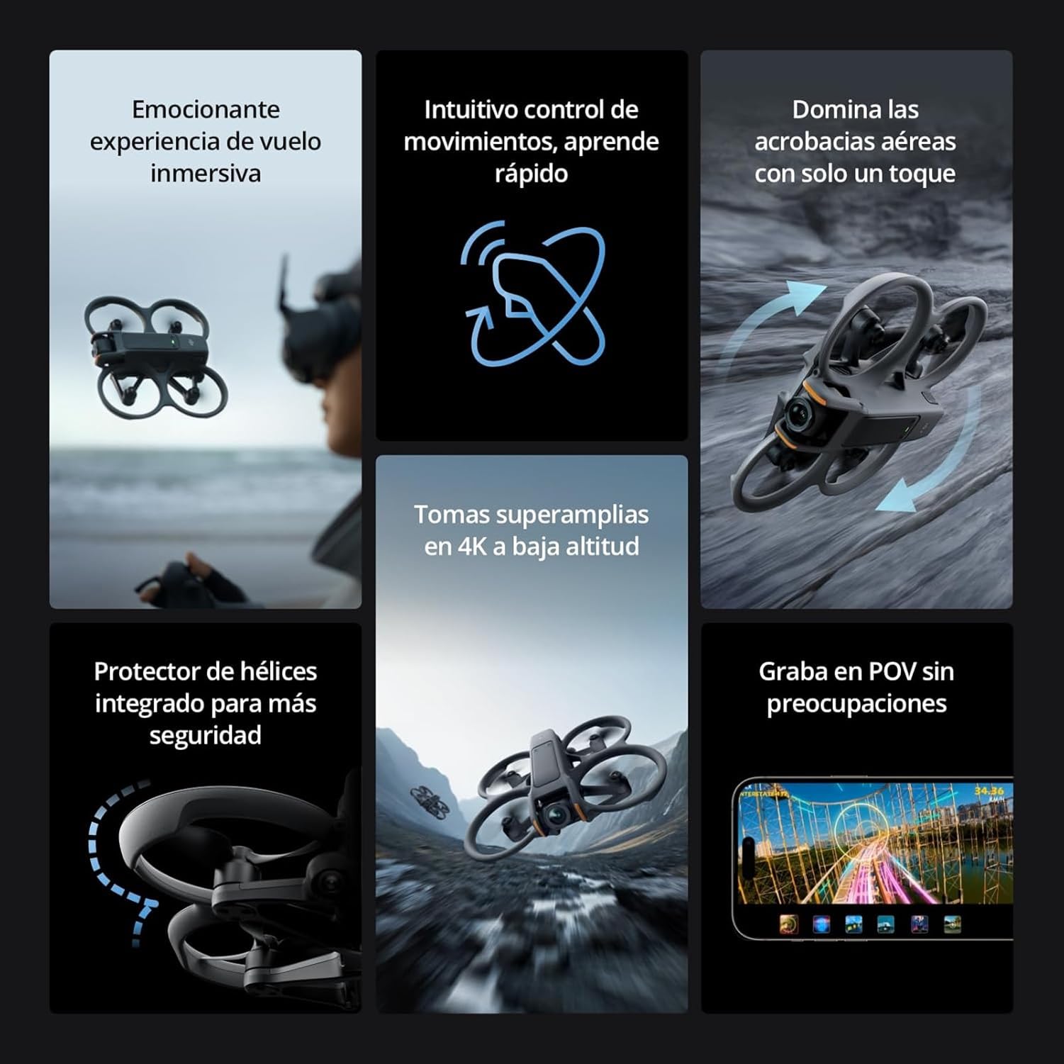 Pack DJI Avata 2 Vuela Más (1 batería), dron FPV con cámara 4K