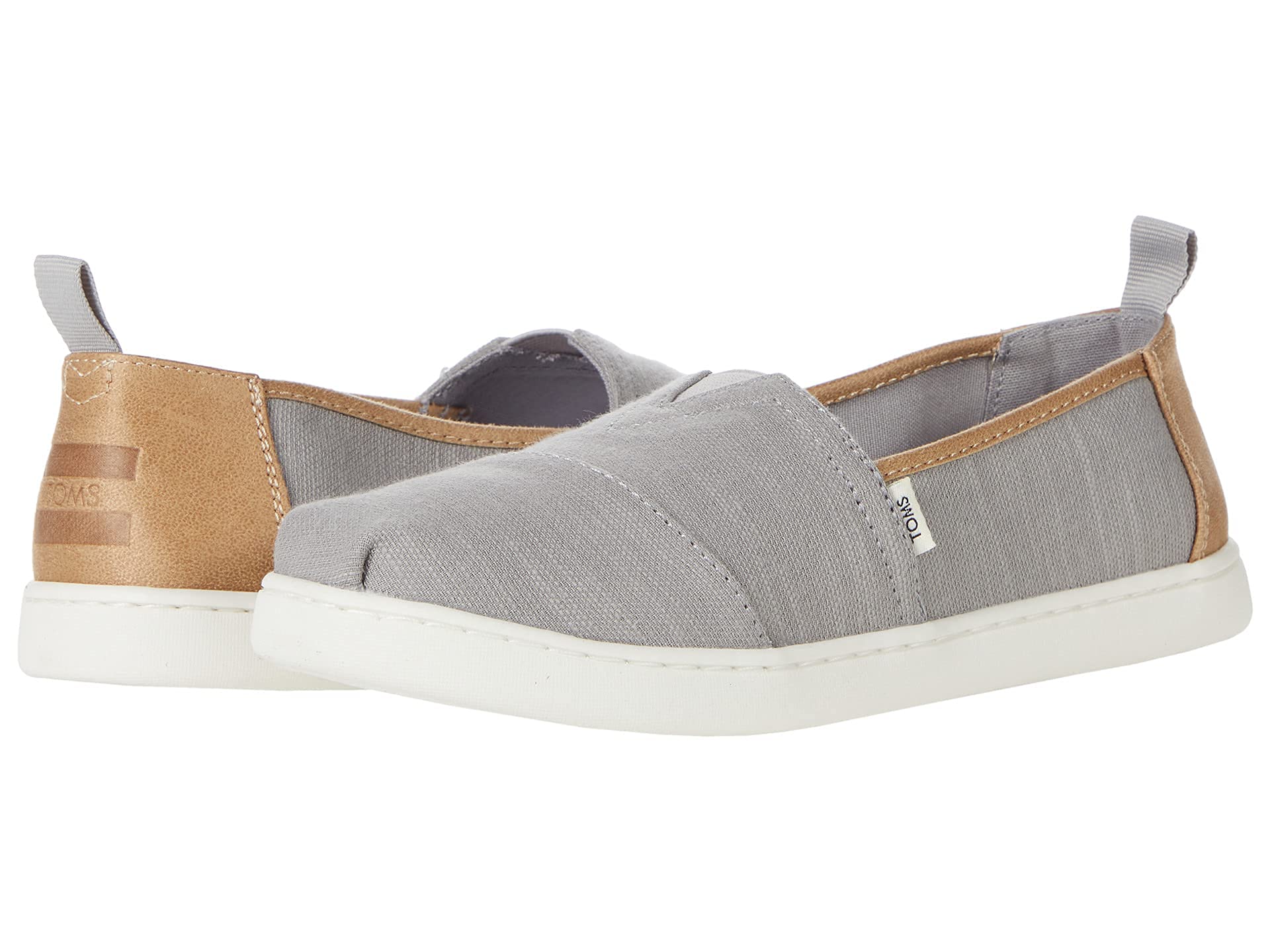 TOMS Unisex Child Alpargata Sneaker, Drizzle Grey Slubby Woven, 1 Big Kid US
