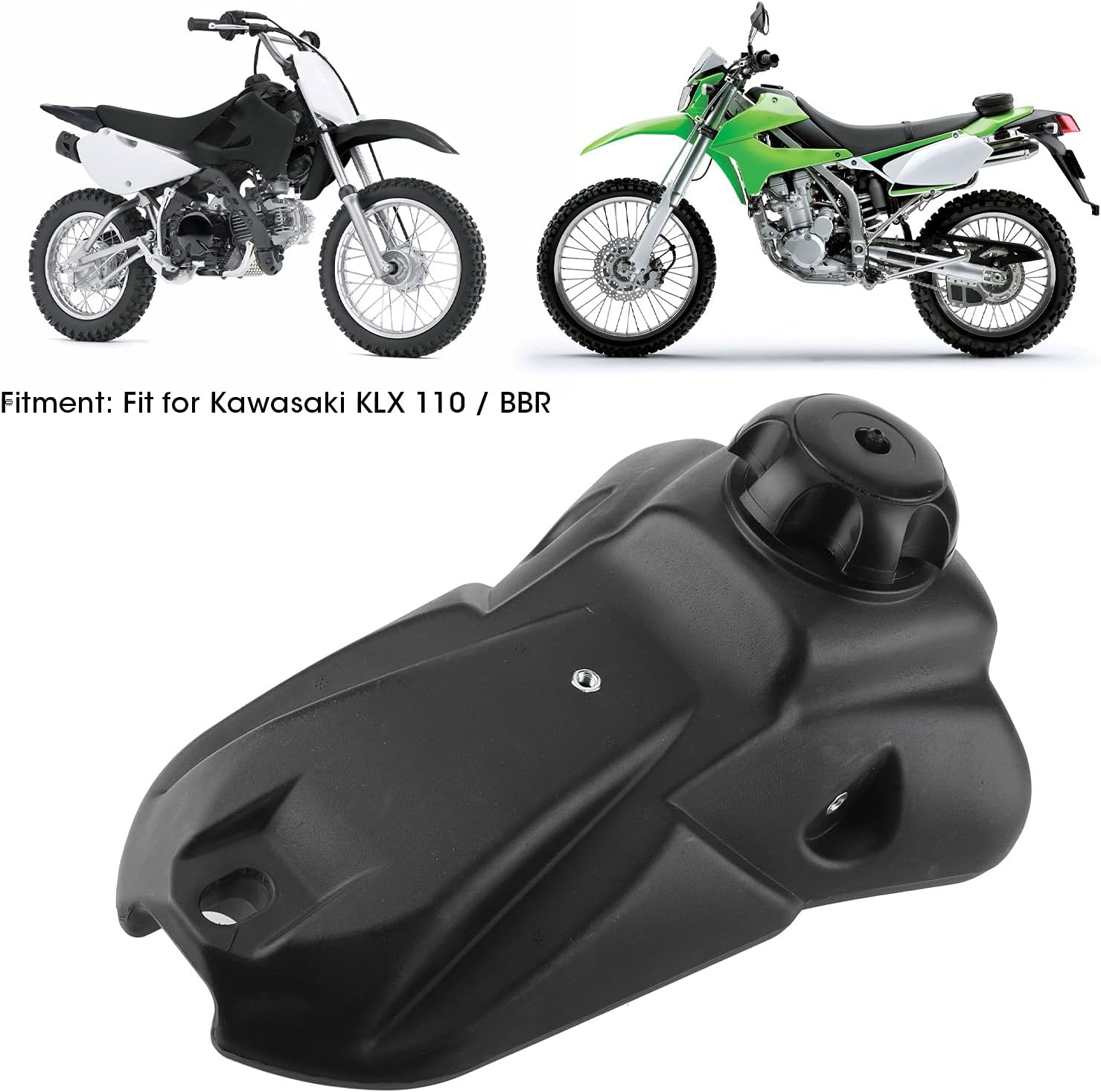 Gas Tank Plastic Gas Fuel Petrol Tank Motorcycle Fuel Gas Tank with Cap Replacement Fuel Tank Fit for KLX 110 / BBR Dirt Bike Fuel Gas Tank