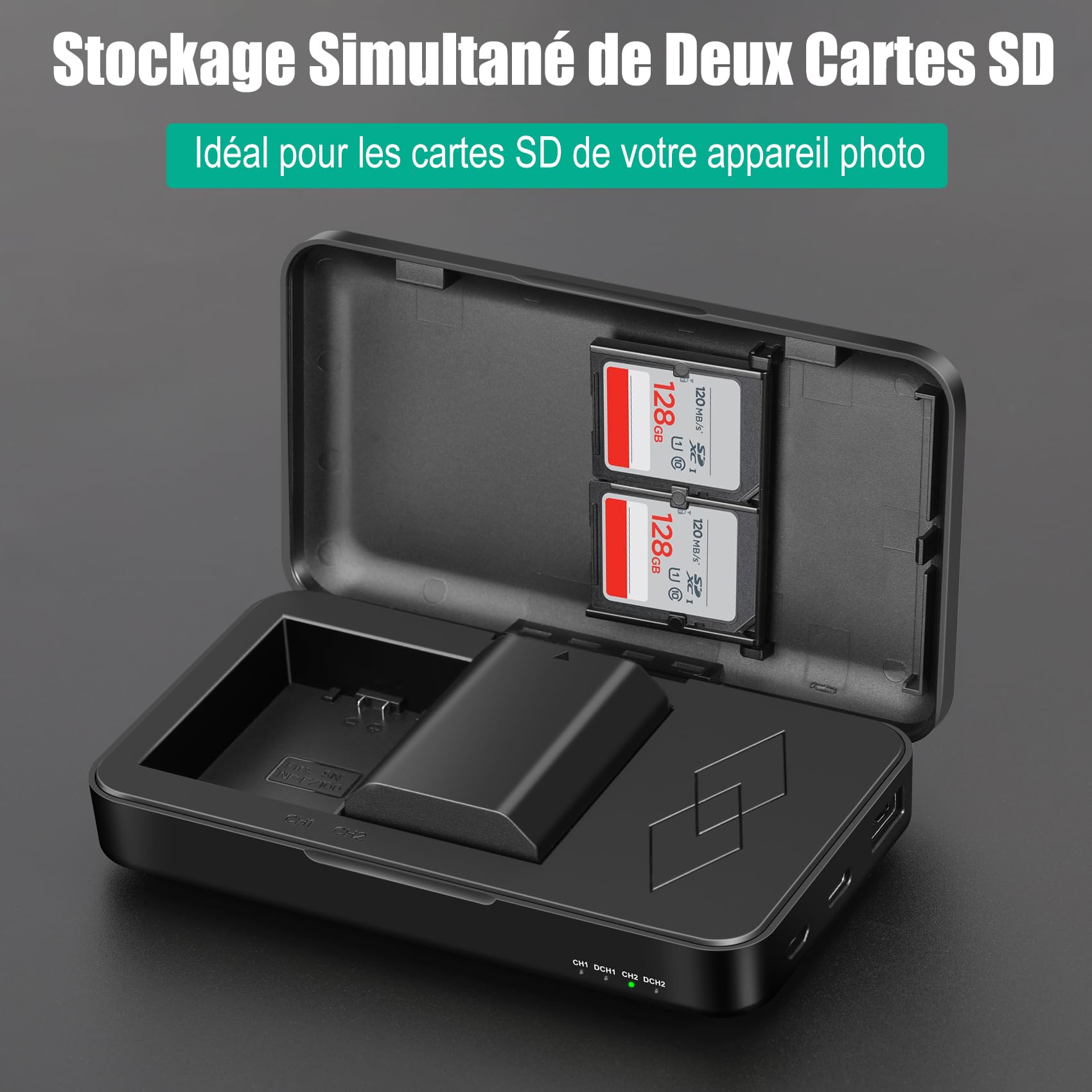 JYJZPB 2X EN-EL15C EN-EL15B Batterie et Chargeur de Batterie EN-EL15a pour Nikon D7500, D750, Z6, Z7, D500, D600, D610, D810, D800, D800E, D710E, D850, D7000, D7100, D7200