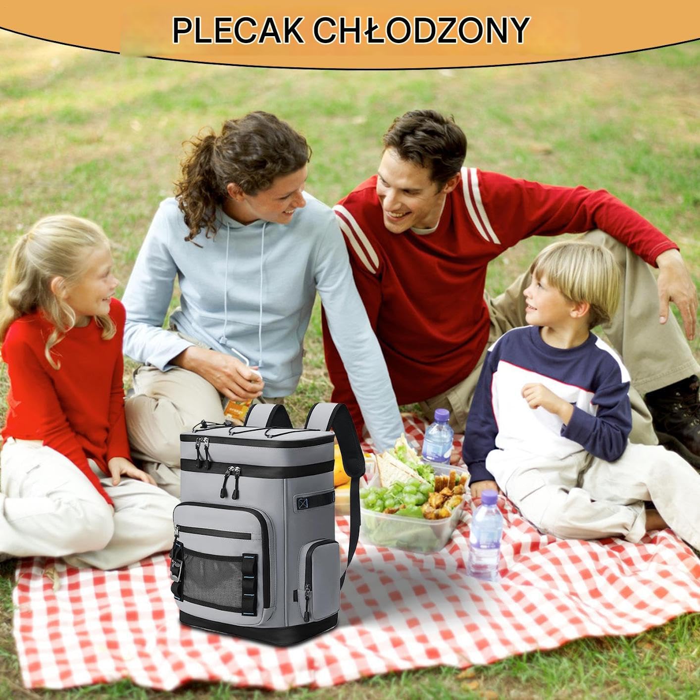Plecak Termiczna Torba 30L Chłodząca Torba Termiczna | Szczelna Torba na Lunch, Przenośna Lodówka, Torba Magazynowa do Wędrówek, Plaży, Wędkowania, Podróży, Pikniku i