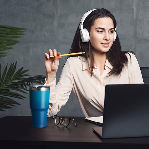 Miniatura 7 de COMOOO Vaso de acero inoxidable de 30 onzas a granel con tapa y pajita, vaso aislado al vacío, duradero, de doble pared, al vacío, taza de café