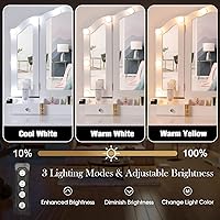 Vista 4 de Vanity Desk with Mirror and Lights Makeup Vanity with Lights and Tri-Folding Vanity Table with Light,White Vanity Makeup Desk with Drawers and Chair