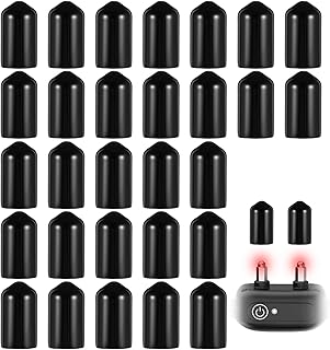 Oruola 30pcs Shock Collar Dog Rubber Tips,Shock Collar Rubber End Caps for Dog Training,Replacement Silicone Covers Conductive Rubbers Sleeve for Dogs Training Collars Prongs or Anti Bark Collars Tool
