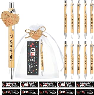 TUZELIYA 10pcs Dankeschön Geschenke Danke für Alles Kugelschreiber Geschenke Holz Abschiedsgeschenk Kollegen, Du hast ein dickes Danke verdient Filzhüllen für schokolade ohne Schokolade