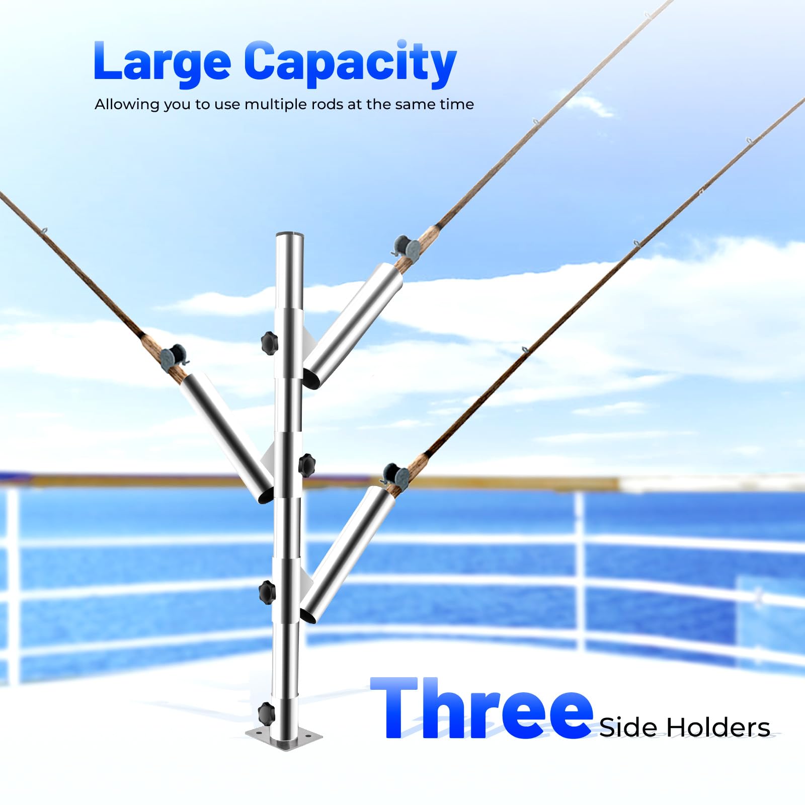 best pole trees fishing Stainless Rod for Trolling, 3-Tube Trolling Rod Holder Tree Type with Rod Seat, Adjustable Swivel Vertical Rod Holder for Fishing Boats Yachts, 3*2.2*0.11in Base : Sports & Outdoors Size:AJ-16S Single Speed 11 Best Fishing Reels portable