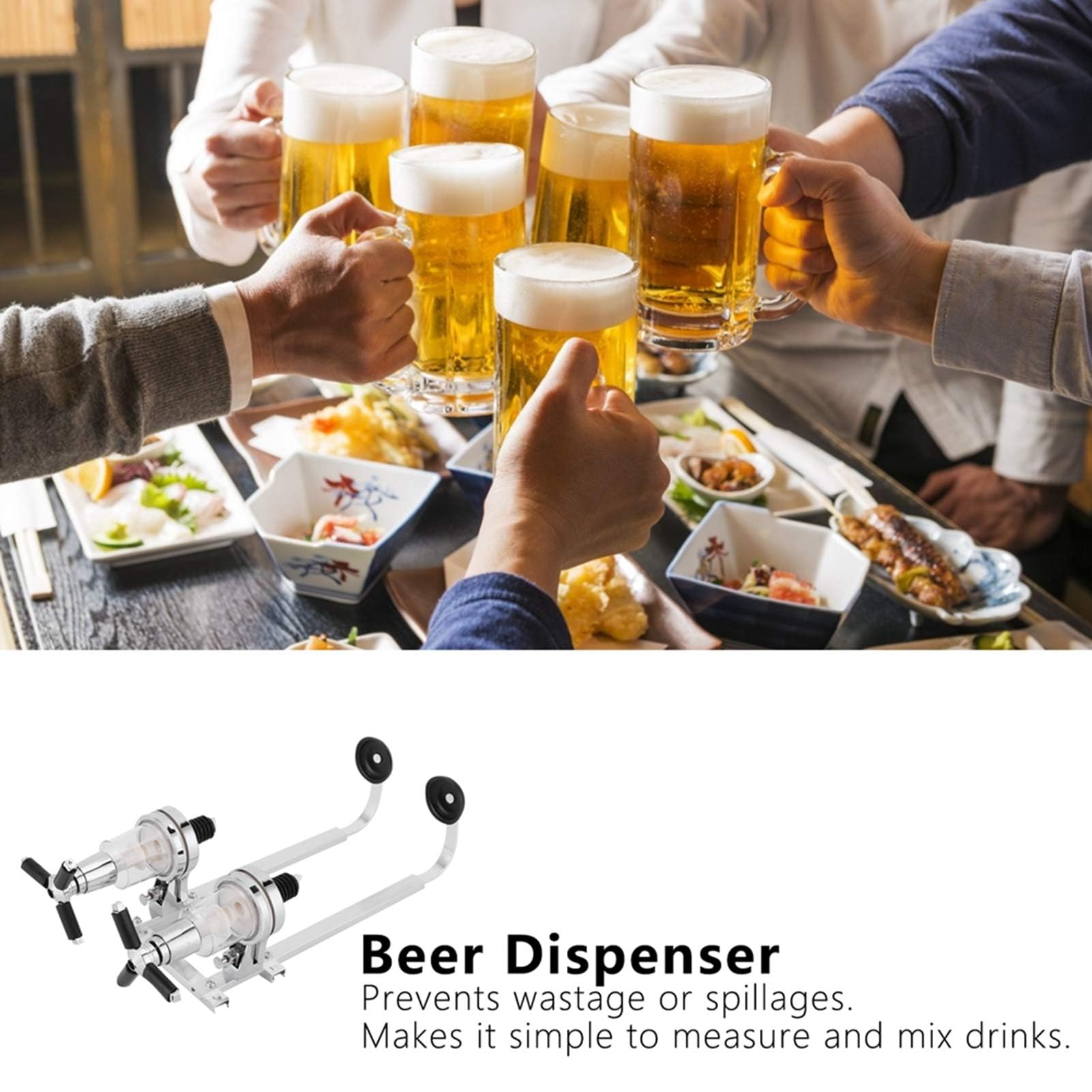 Wall Mounted Liquor Dispenser, 2 Bottle Wall Mounted Drink Dispenser Bar Dispenser for Liquor Alcohol Bottle Beverage Stand for Home Bar Accessories Glass Drink Whiskey Dispenser for Parties