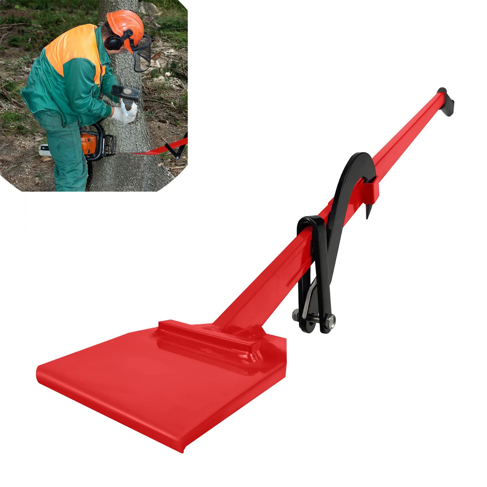 LZQ Lève-abattage professionnel pour charges lourdes - 130 cm - Avec crochet réversible - Charge maximale : 250 kg - Accessoire forestier pour le travail du bois