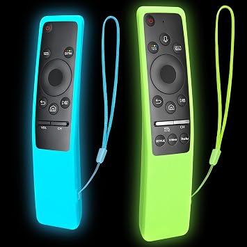 2 Pack Cover for Samsung Remote Silicone Protective Case Compatible with Samsung TV Remote Control Cover BN59 Series Glow in The Dark Remote Skin Sleeve