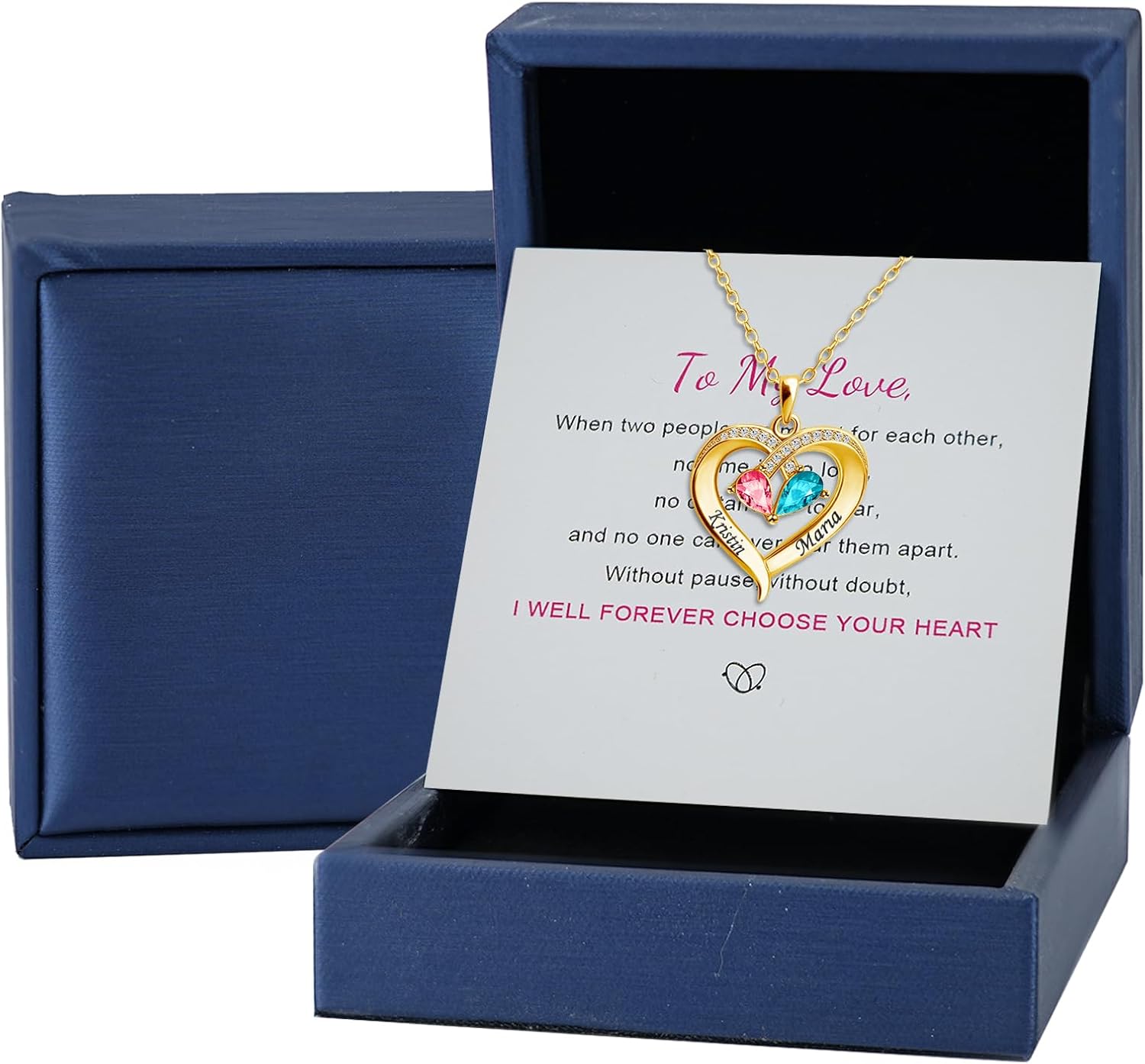 Jewelry To My Wife Necklace from Husband, Personalized Heart Necklaces for Women, Romantic Christmas Birthday Valentine Gift