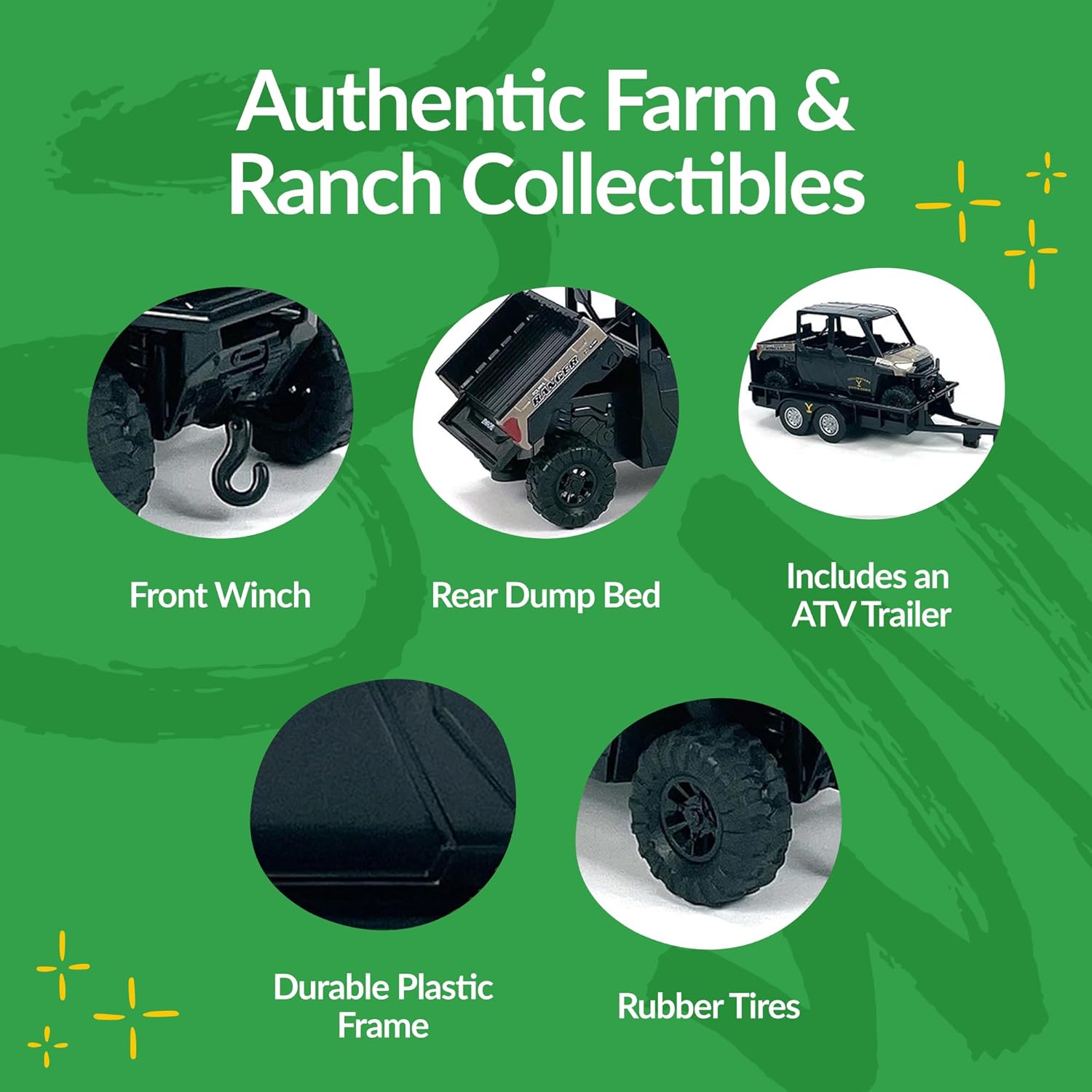 Big Country Toys AMT Adult Collectibles Rip Wheeler Yellowstone Polaris Ranger Truck with Trailer, Realistic Collectible…