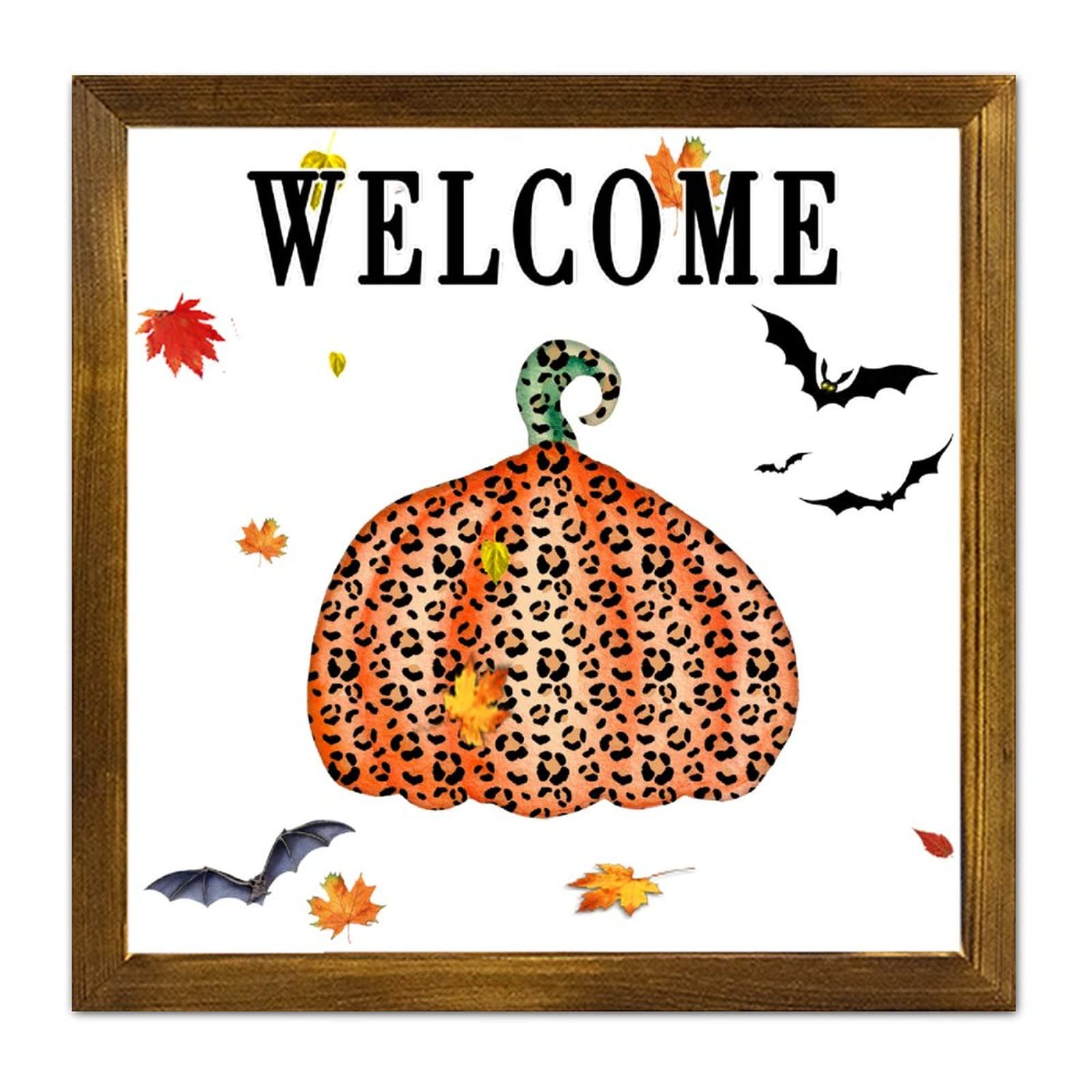 Tableau bois citrouille Halloween pour décoration murale cuisine