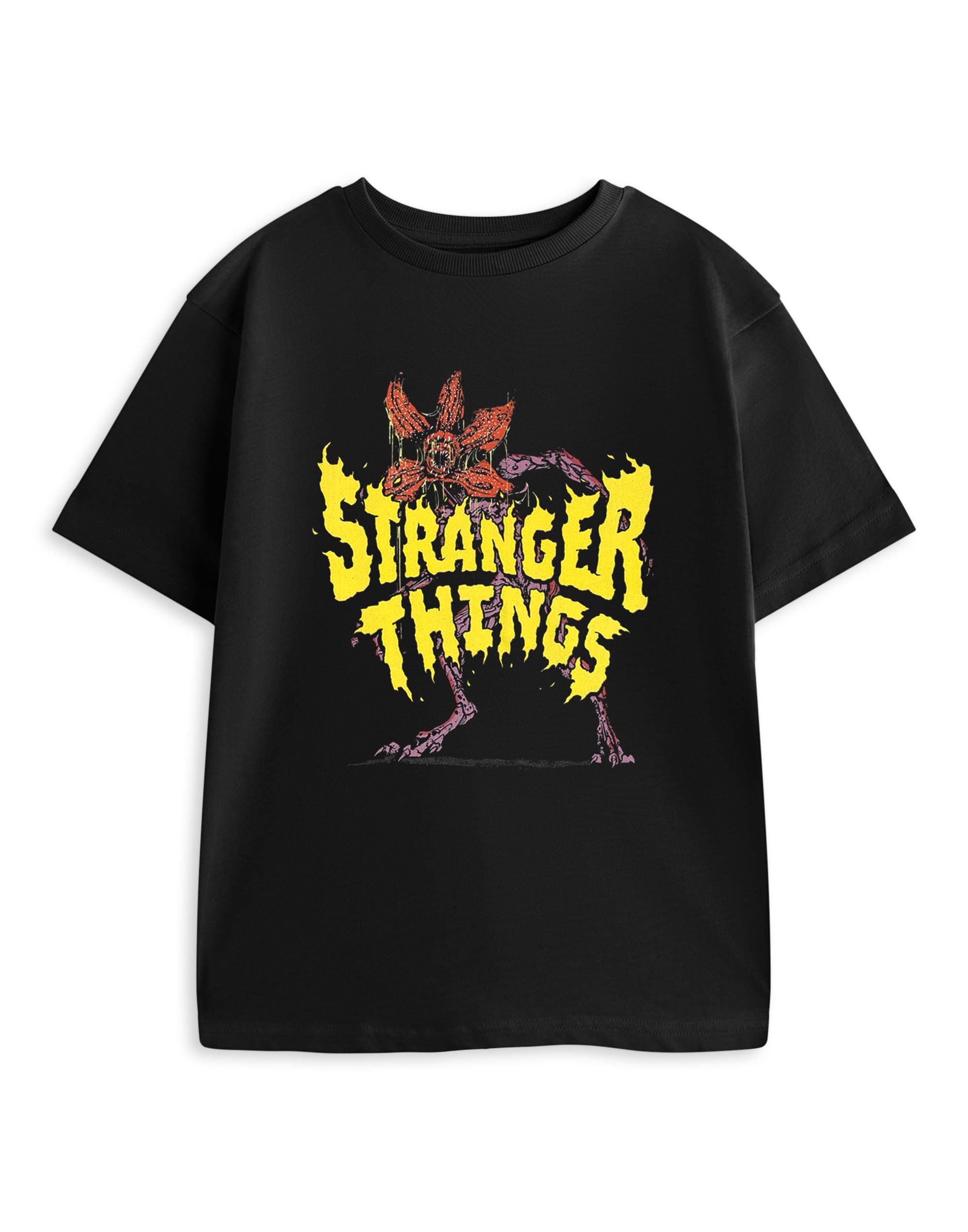 Stranger Things Boys Black T-Shirt For Kids | Options For And Girls | Hellfire Club, Hawkins Heroes, Demogorgon, Hawkins Tigers, The Upside Down, Eleven | Netflix Merchandise