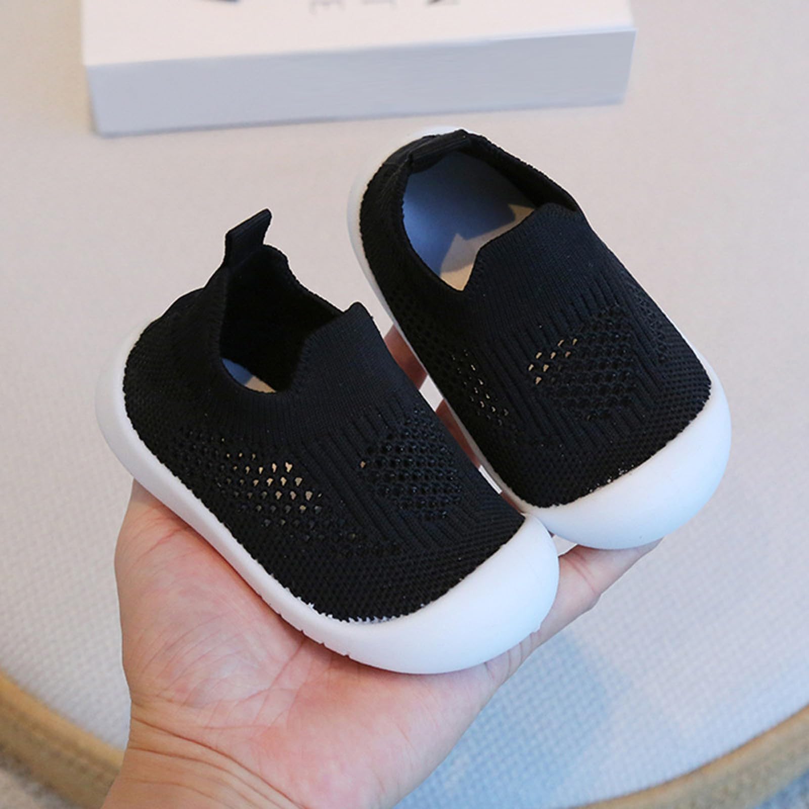 Chaussures Bebe Garcon Fille Chaussures Bebe Premier Pas Doux et Respirant Confortable Antidérapantes 0-3 Ans
