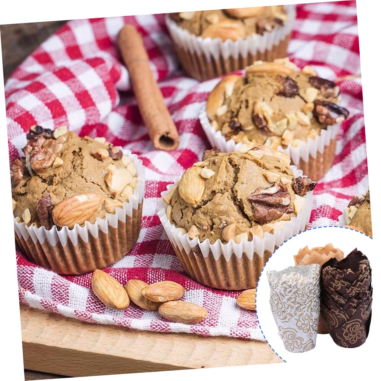 MAGICLULU Lot De 3 Moules À Muffins Accessoires Pour Gâteaux Gobelets En Papier Huilé Pour Événements 150 Pièces X 3